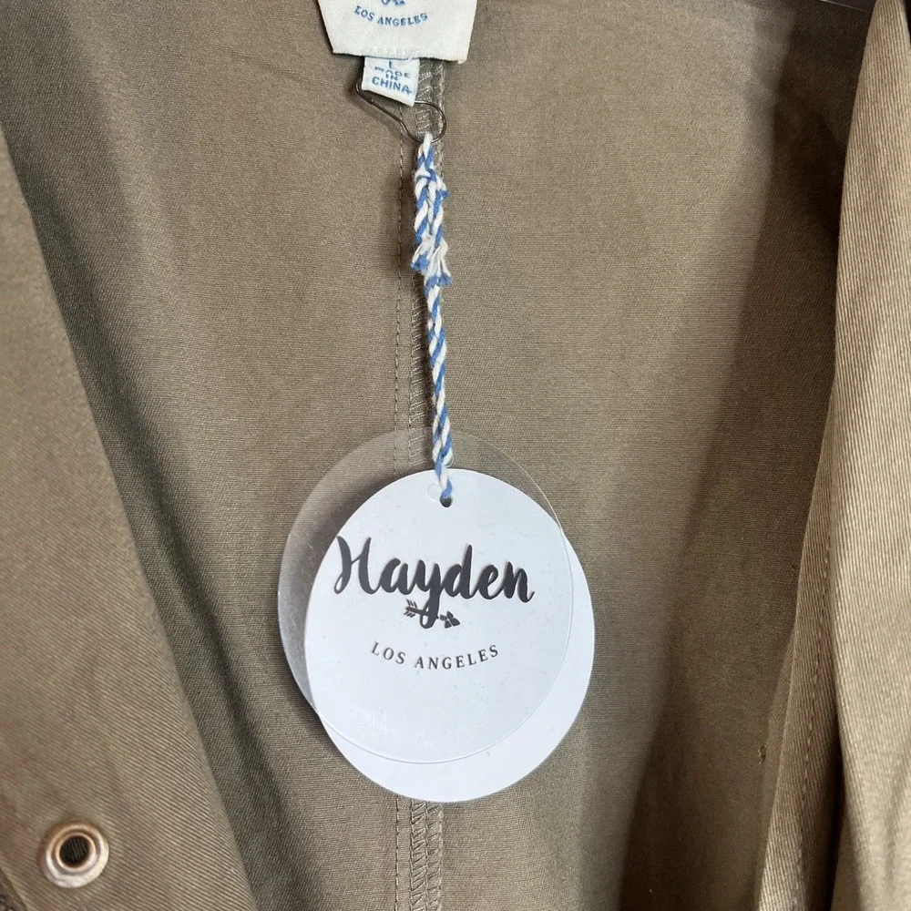NWT‎ Hayden LA Embroidered Tribal Cargo Jacket in Olive Green Sz Large